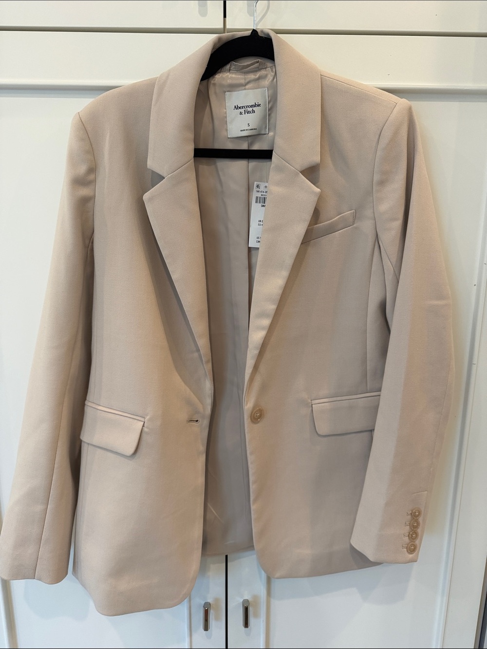 NWT Abercrombie & Fitch Light Beige Single-Button Blazer